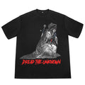 Cazcarro Dread the Unknown graphic tee, black, front view